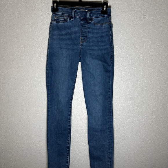Good American Power Stretch Pull On Skinny Jeans Womens Size‎ Small Indigo Blue - Picture 2 of 7